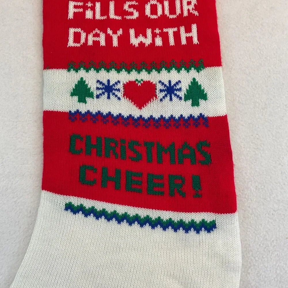 Kurt Adler Christmas Stocking Santa’s Coming Knitted Knit Oversized Taiwan Bells